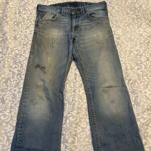 Silver Jeans Co Grayson Straight Leg Men's Blue Denim W34 L32 Distressed (A14)